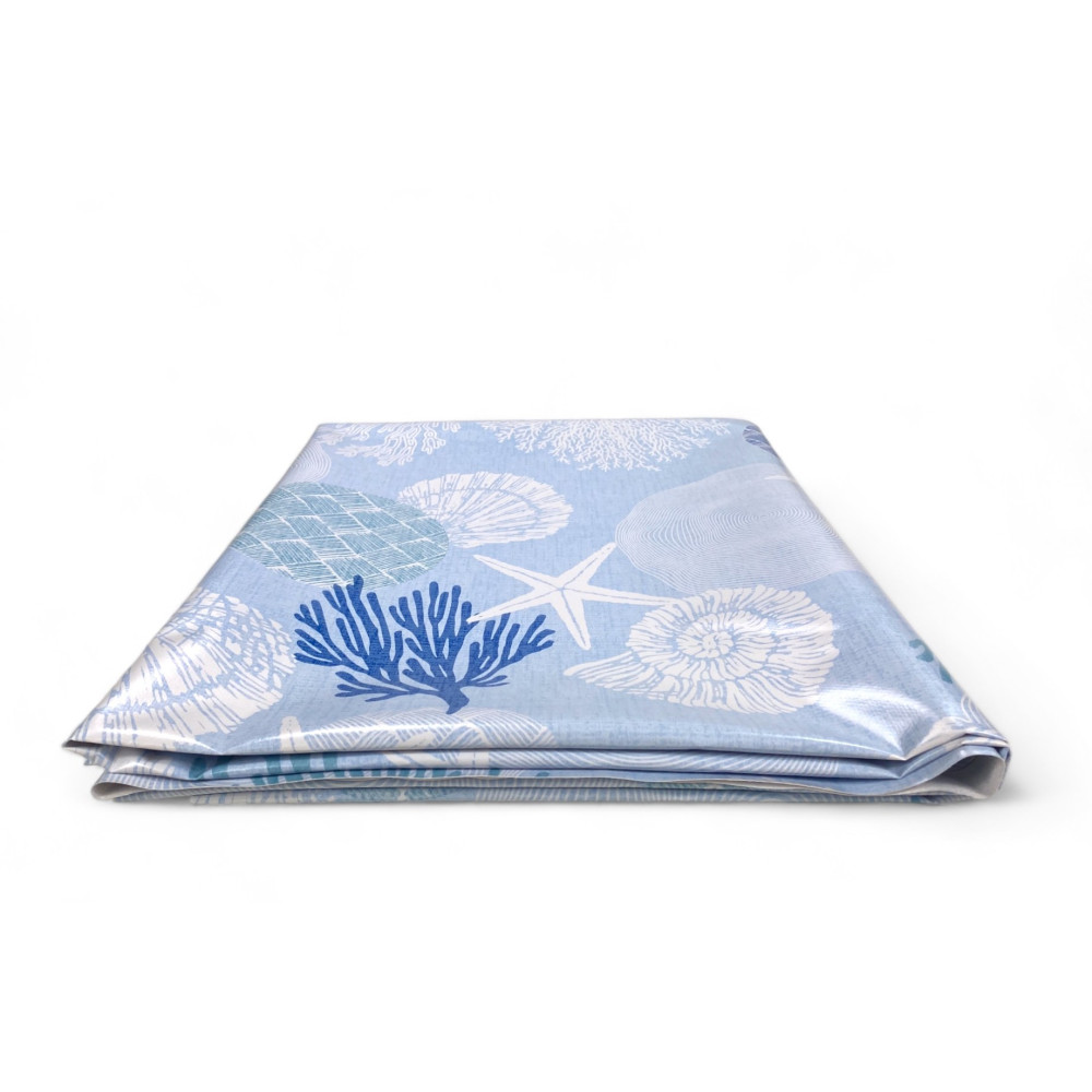 TISCHDECKE FILE © aus wasserabweisendem, kunststoffbeschichtetem, gewachstem Canvas aus CORALLI BLU PVC Made in Italy