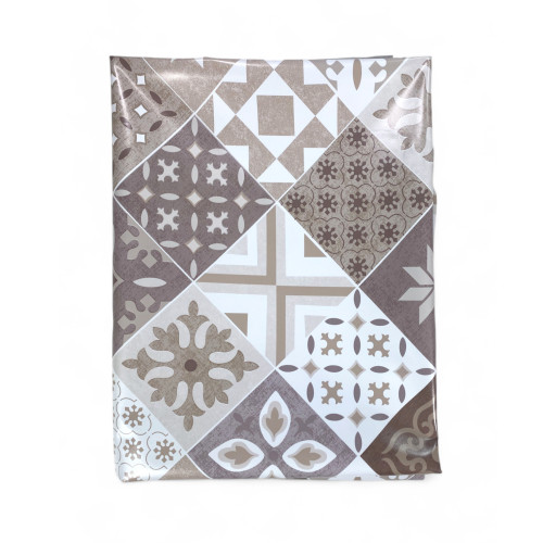 TABLECLOTH FILE © in water-repellent plastic-coated waxed canvas in PVC MAJOLICA Sand Made in Italy