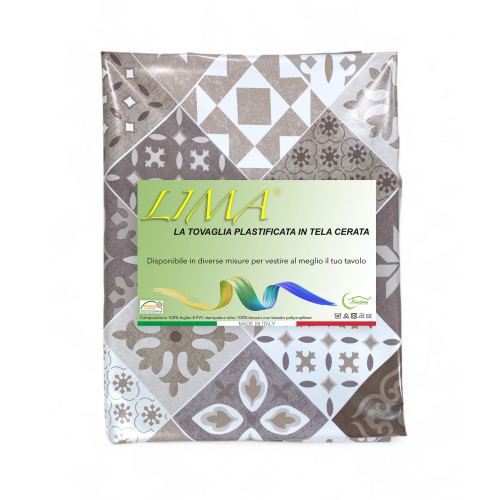 NAPPE LIMA © en TISSU LAVABLE PVC HYDROFUGE MAJOLICA Sable Fabriqué en Italie