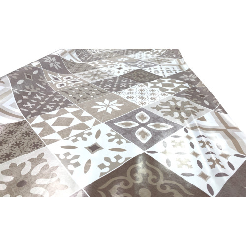 TOVAGLIA LIMA © in TELA CERATA plastificata LAVABILE idrorepellente in PVC MAIOLICHE Sabbia Made in Italy