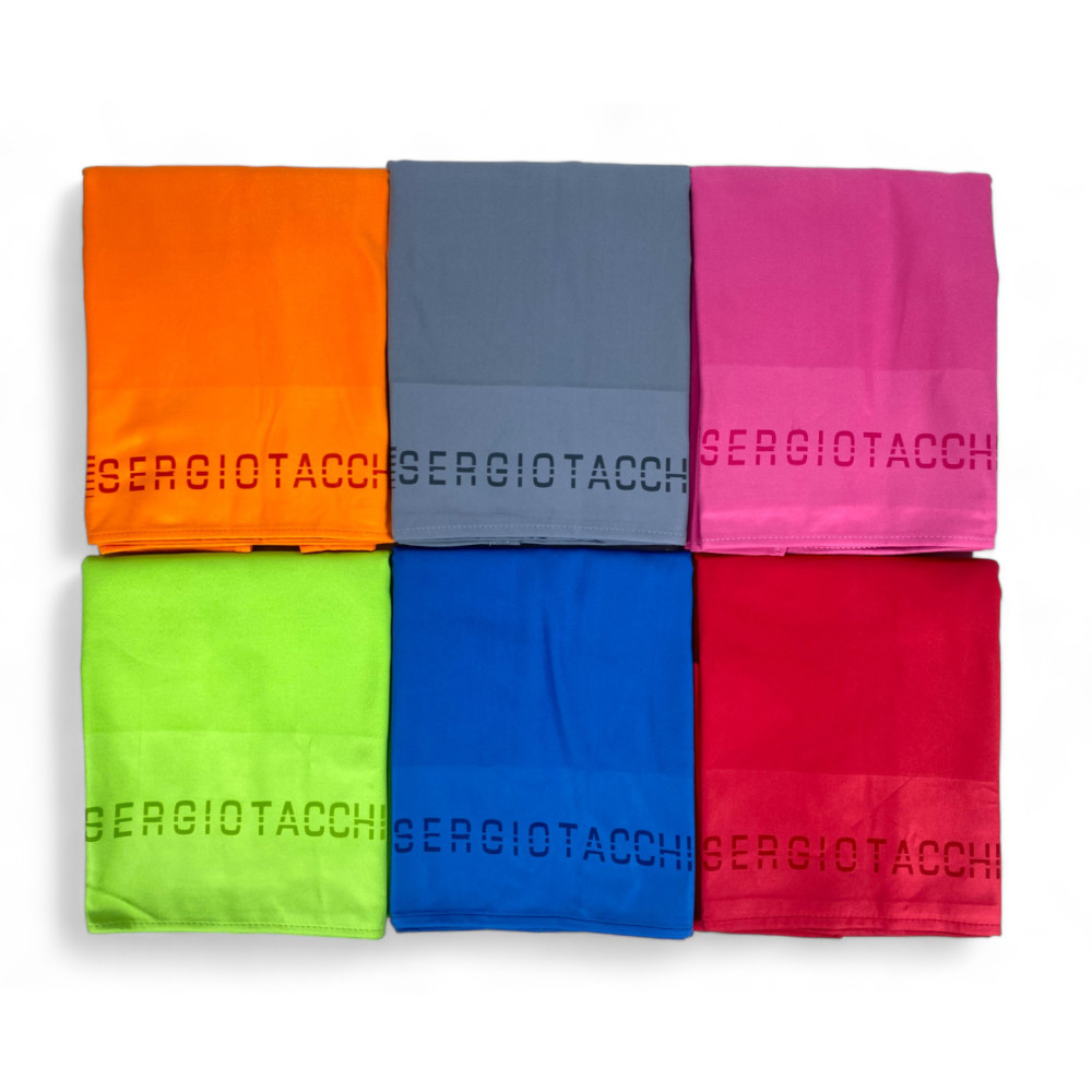 BEACH TOWEL in very soft solid color MICROFIBER LARGE SIZE space-saving SERGIO TACCHINI
