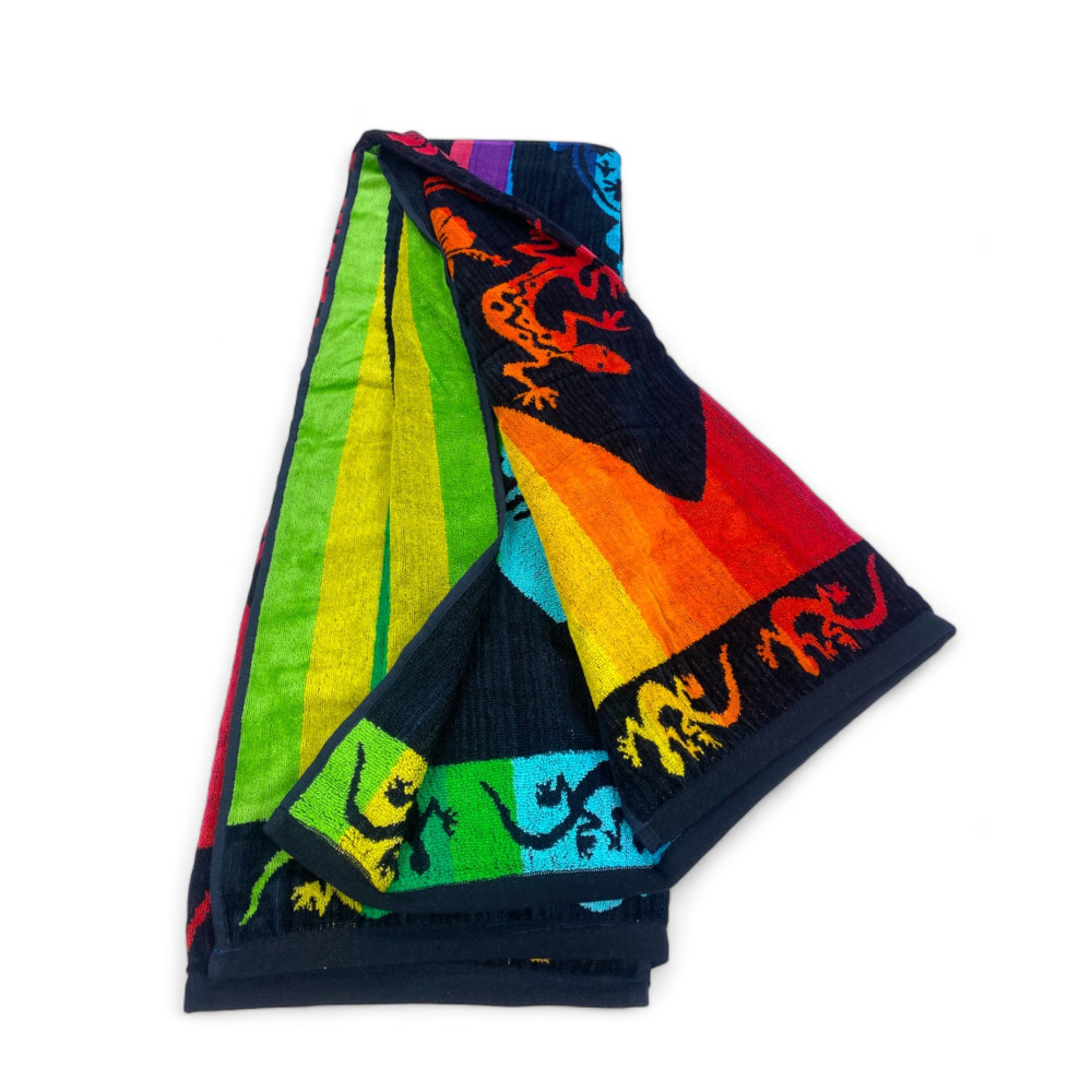 TOALLA DE PLAYA en rizo de puro algodón Jeko Surf talla grande cm. 90 X 165 y mochila de playa