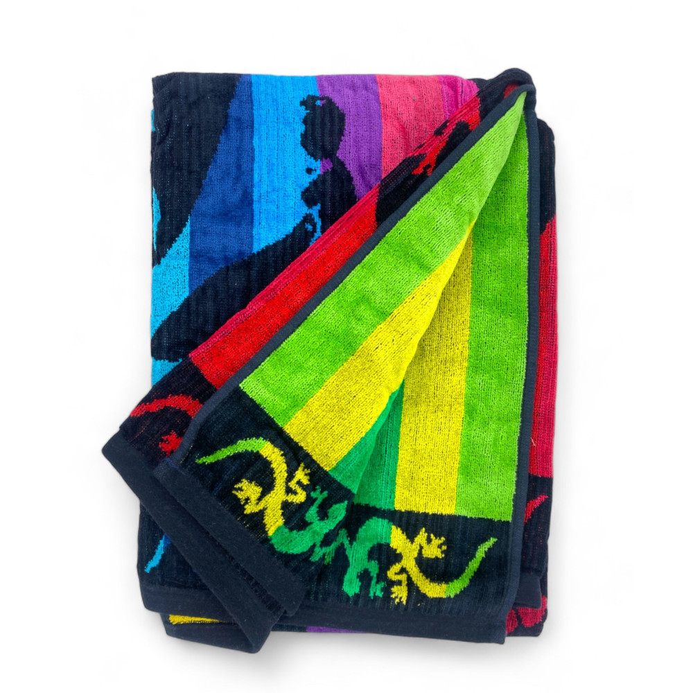 BEACH TOWEL in pure cotton terry Jeko Surf size large cm. 90 X 165 and beach backpack