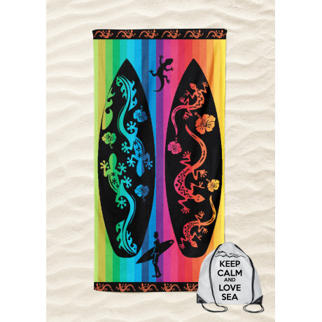 Jeko beach towel and colorful surf
