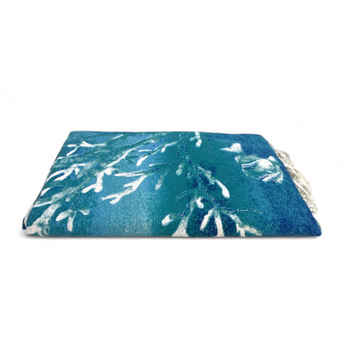 SERVIETTE DE PLAGE FOUTA CORALLI Semis TAILLE Grand CM.100X200 avec sac à dos Plage RESTEZ CALME