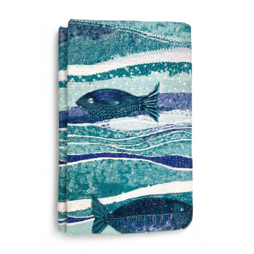 FOUTA BEACH TOWEL Großer blauer Fisch CM.100X200 mit Strandrucksack KEEP CALM