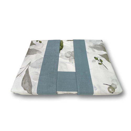 Parure de lit double en pur coton 2 carrés à motif de fleurs de sauge