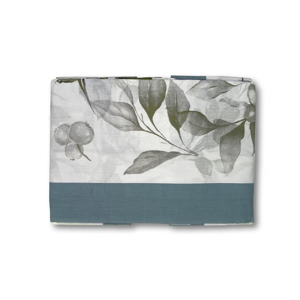 Parure de lit double en pur coton 2 carrés à motif de fleurs de sauge