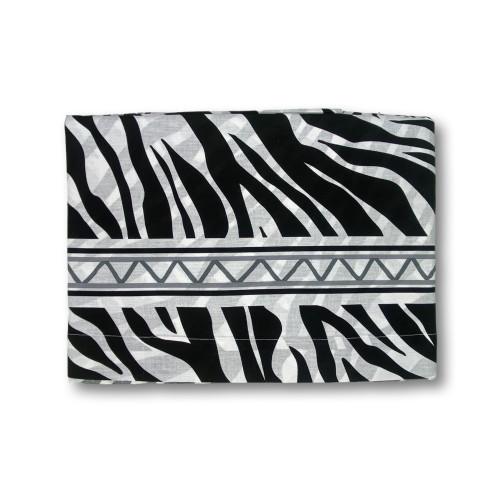 Parure de lit double en pur coton 2 carrés zébrés