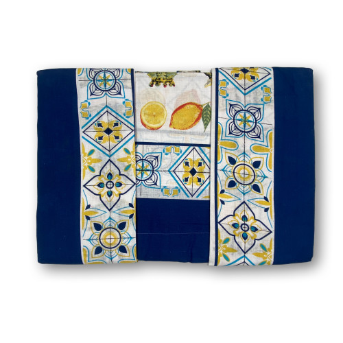 2-square, Sicilian patterned double sheet set in Pure Cotton