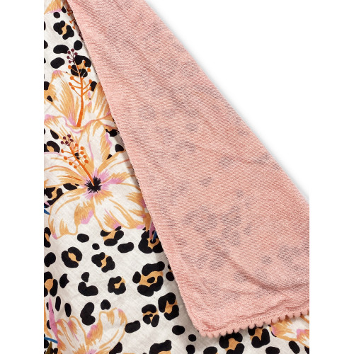 KIKOY double beach towel in cotton and terry cloth with backpack KEEP – Salmon Spotted Pattern