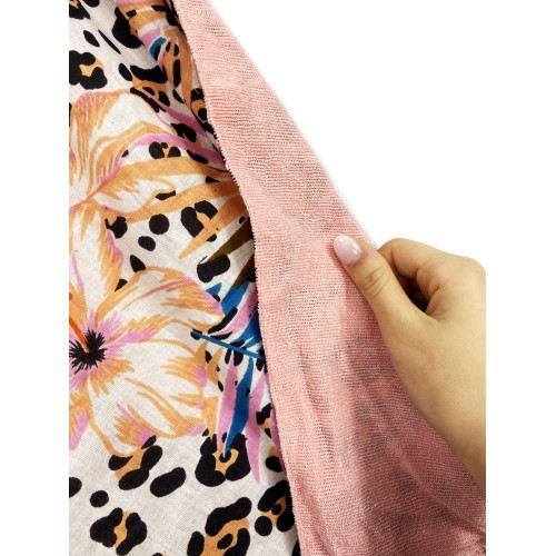 Toalla de playa doble KIKOY en algodón y rizo con mochila KEEP – Estampado de manchas salmón