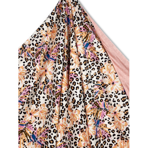 Serviette de plage double KIKOY en coton et éponge avec sac à dos KEEP – Salmon Spotted Pattern