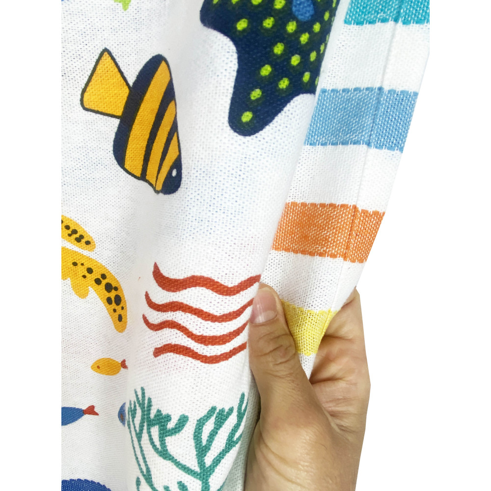 TELO MARE fouta PESCI COLORATI misura GRANDE con zaino Spiaggia KEEP CALM CM.100X200