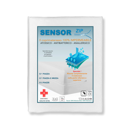 Funda de colchón impermeable integral con sensor de cremallera