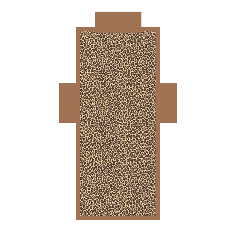 Toalla de cama de playa de microfibra con bolsillos y cojín hinchable con estampado de leopardo TEDDY SIZE cm. 80 x 190