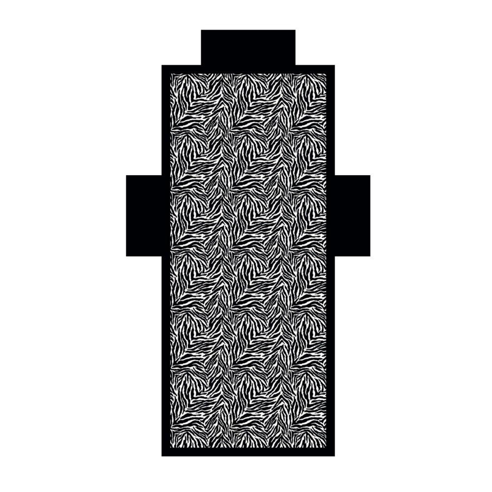 Strandbetttuch aus Mikrofaser mit Taschen und aufblasbarem Kissen mit Zebramuster TEDDY SIZE cm. 80 X 190 CM