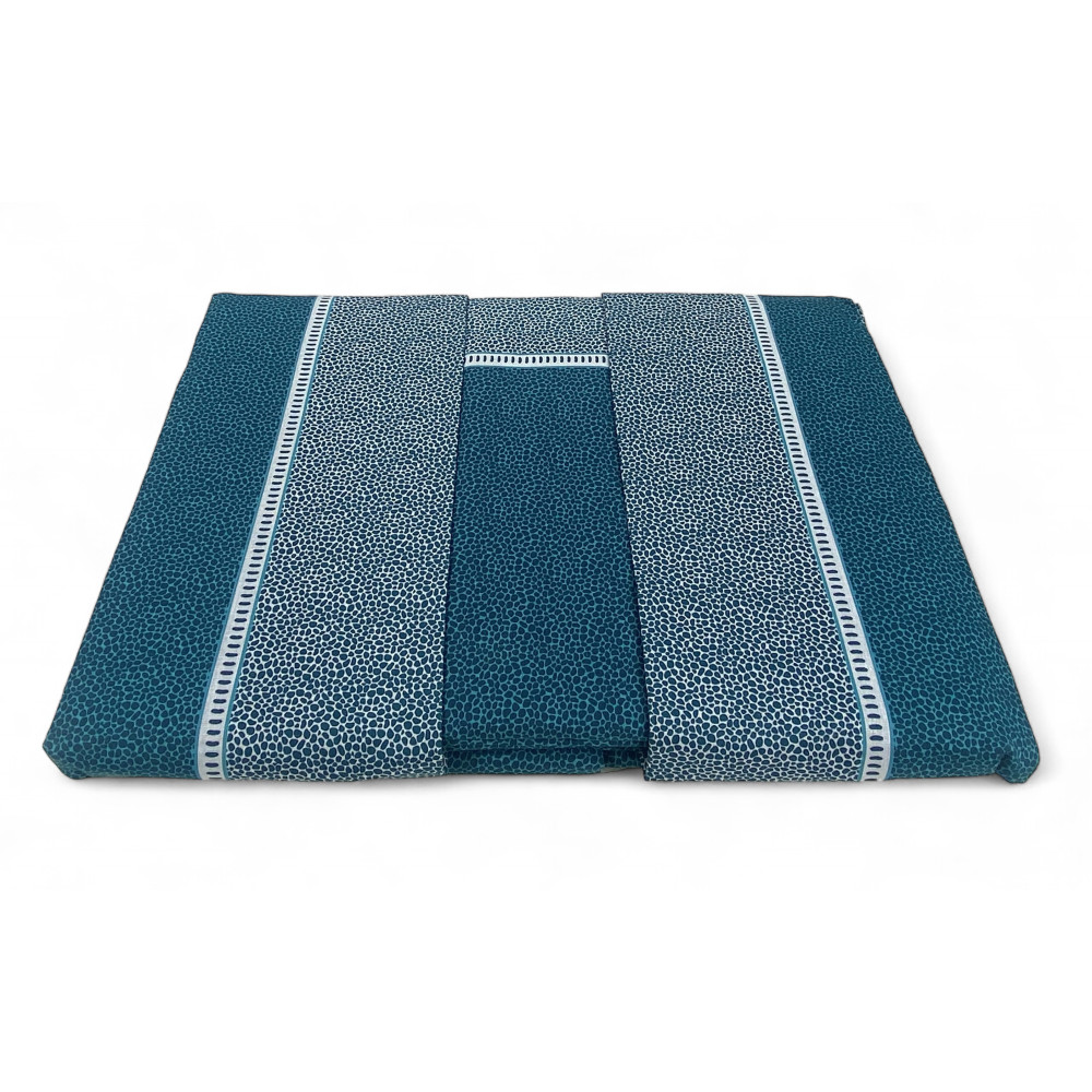 Double Cotton Sheets MAXI Tex Family - Modern Design "Time" Petrol Color