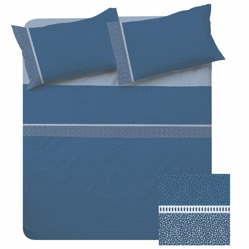 Double Cotton Sheets MAXI Tex Family - Modern Design "Time" Petrol Color