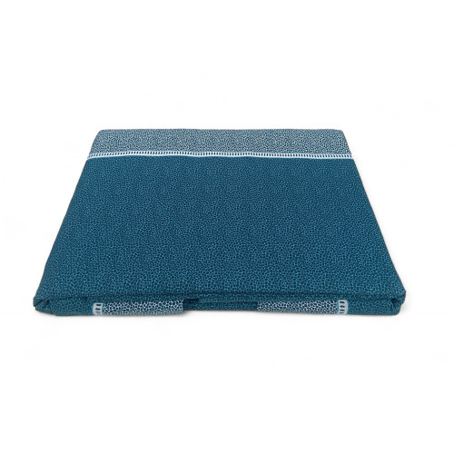 Lenzuola Matrimoniali Cotone Completo MAXI Tex Family - Design Moderno "Time" Colore Petrolio