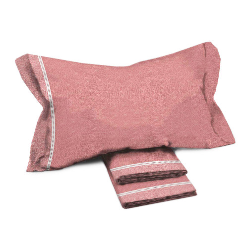 Double Cotton Sheets MAXI Tex Family - Modern Design "Time" Pink Color