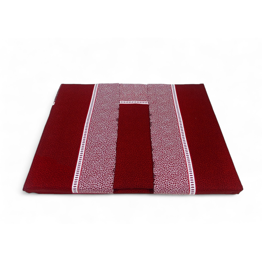 Draps Double Coton MAXI Tex Family - Design Moderne « Time » Couleur Bordeaux