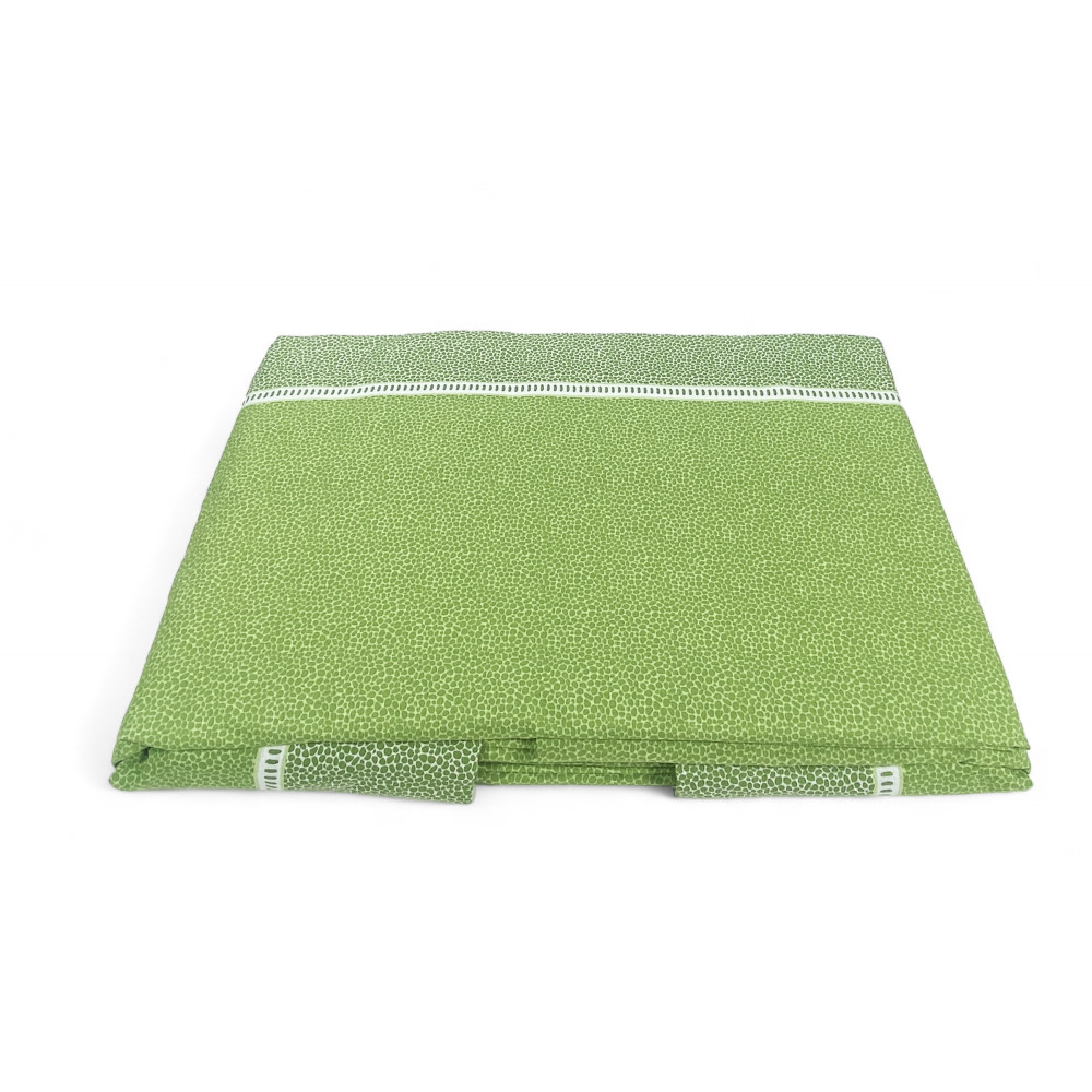 Lenzuola Matrimoniali Cotone Completo MAXI Tex Family - Design Moderno "Time" Colore Verde