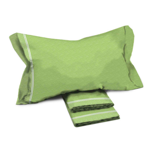 Lenzuola Matrimoniali Cotone Completo MAXI Tex Family - Design Moderno "Time" Colore Verde