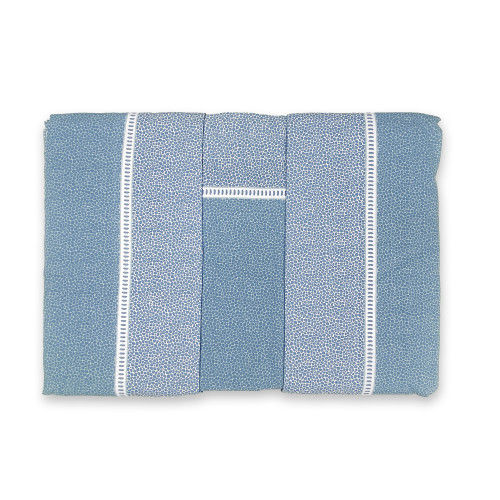 Draps Double Coton MAXI Tex Family - Design Moderne « Time » Couleur Bleu Clair