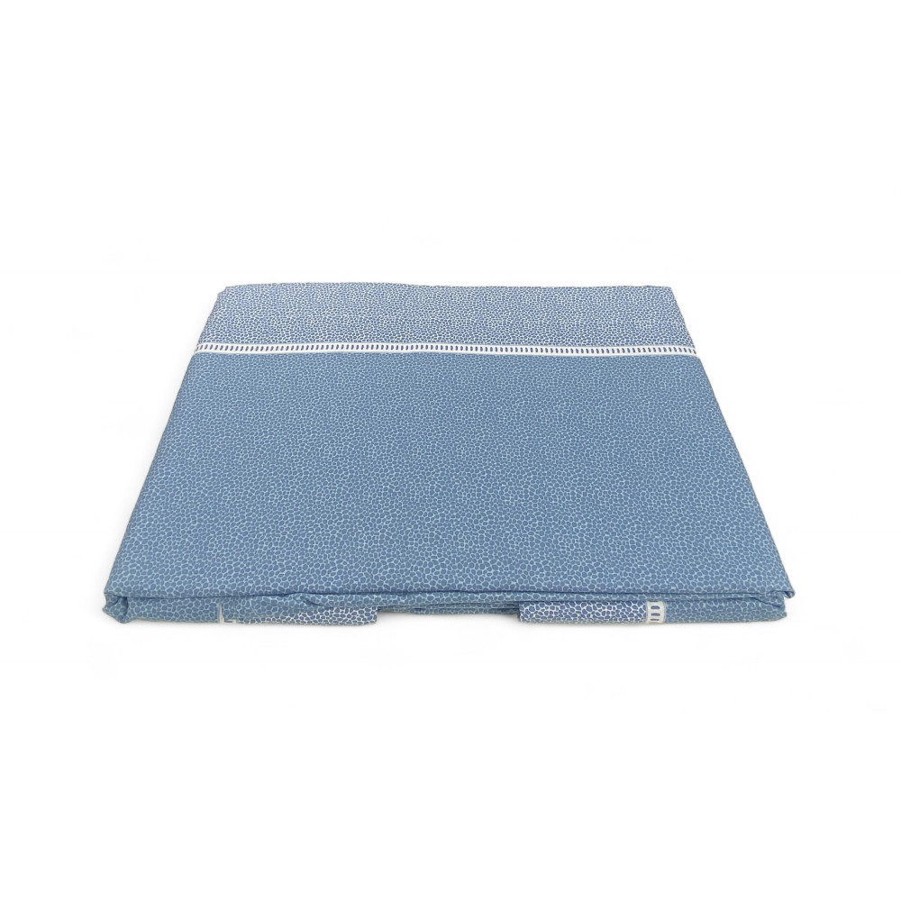 Sábanas dobles de algodón MAXI Tex Family - diseño moderno "Time" color azul claro