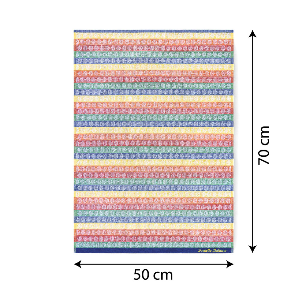 Set of 6 Cotton Kitchen Towels - Multicolor Sponge Kitchen Towels - Handmade Kitchen Towels Made in Italy - 50x70cm