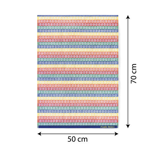 Set de 6 paños de cocina de algodón - Paños de cocina de esponja multicolor - Paños de cocina hechos a mano Made in Italy - 50x7
