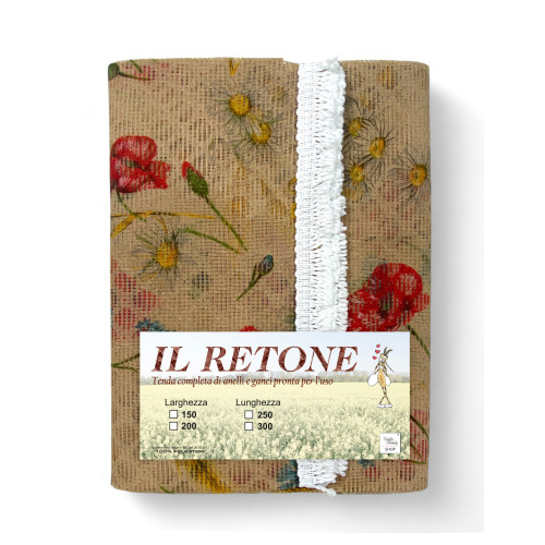 Moustiquaire fenêtre au rideau extérieur Retone, moustiquaire fenêtre rideau avec anneaux de jardin, couleur coquelicots