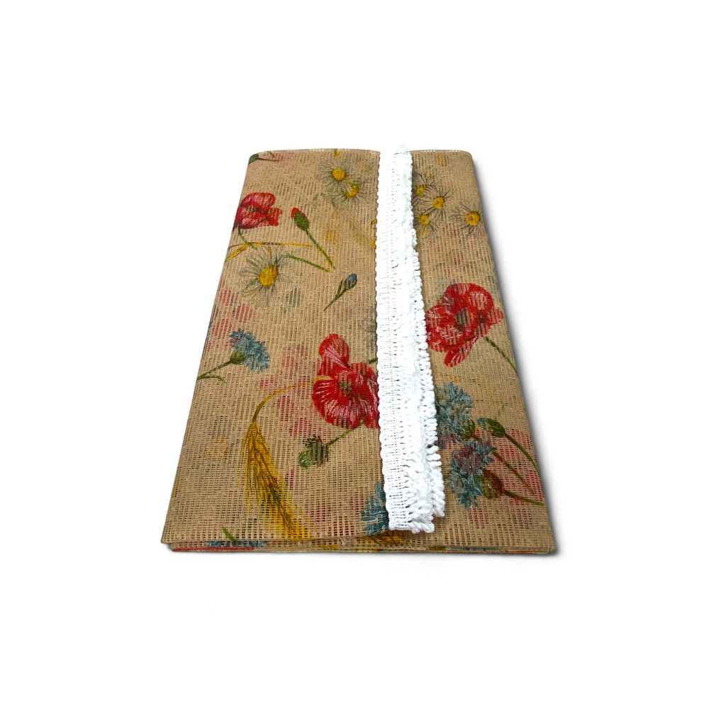 Insect screen window to outdoor curtain Retone, insect screen window curtain with garden rings, color Poppies