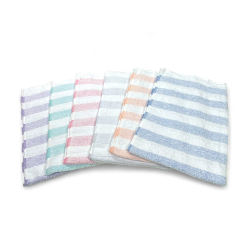 Juego de toallas de baño de algodón a rayas 60x100 y 40x60, 6 piezas, 350 gr/m², colores únicos, Made in Italy, absorbente y sua