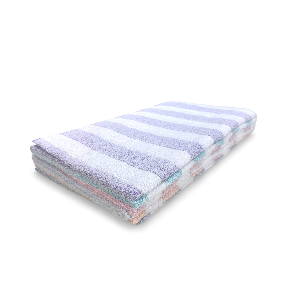 Juego de toallas de baño de algodón a rayas 60x100 y 40x60, 6 piezas, 350 gr/m², colores únicos, Made in Italy, absorbente y sua