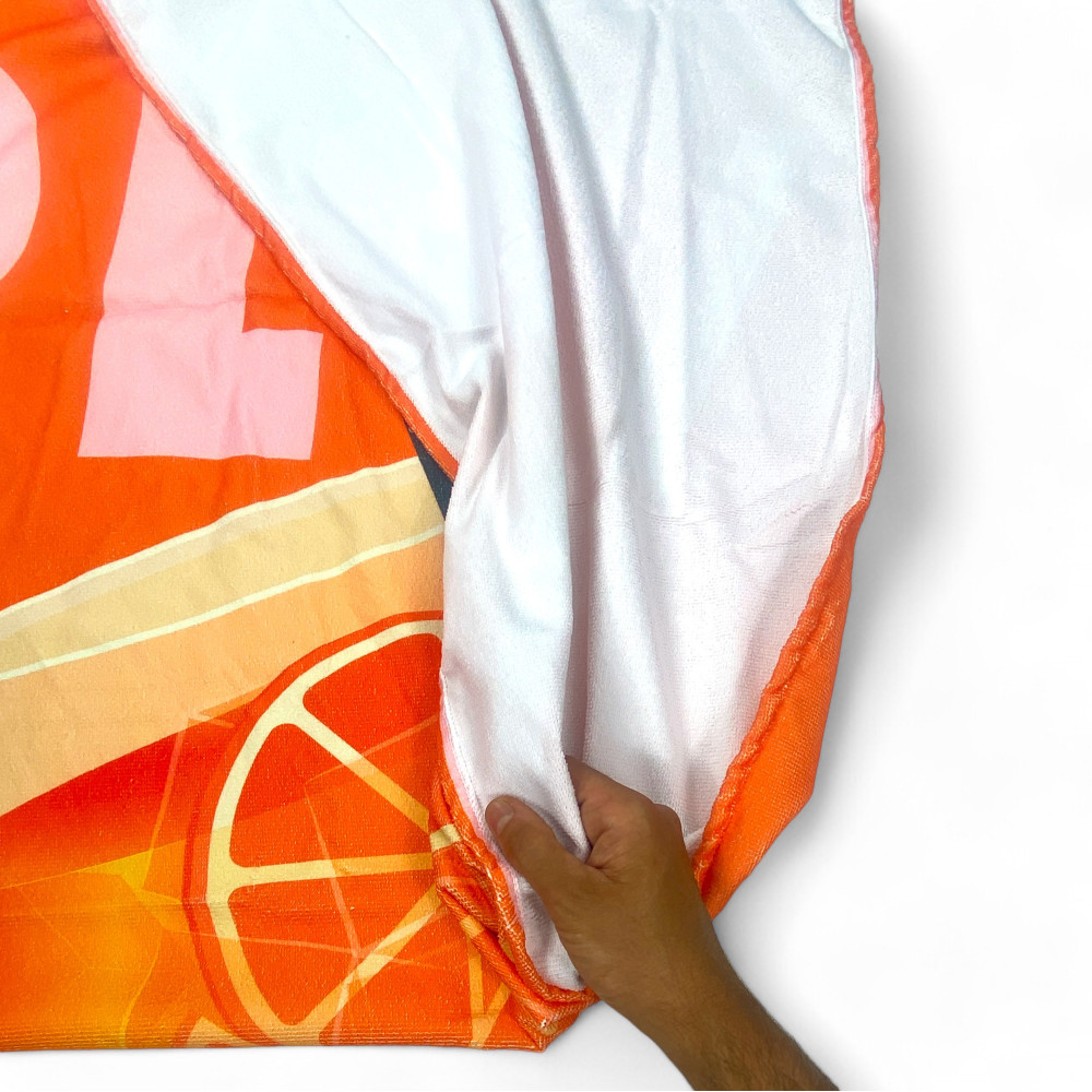 Grande Serviette de Plage Spritz 90x170 cm, Serviette de plage en éponge douce, Serviette de plage originale pour hommes et femm