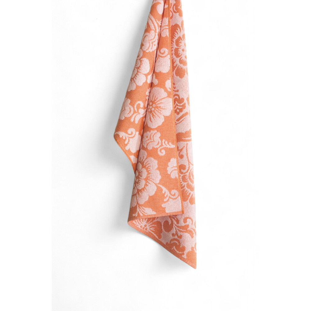 Cotton Bath Towel Set 60x100 and 40x60 Flowers, 6 Pieces, 350 gr/sqm, Pastel Colors, Made in Italy, Absorbent and Soft