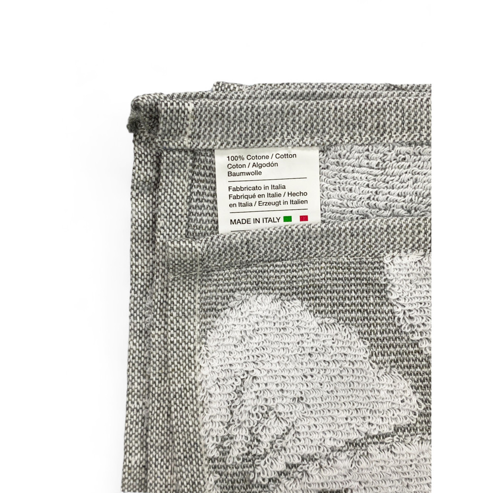 Cotton Bath Towel Set 60x100 and 40x60 Flowers, 6 Pieces, 350 gr/sqm, Pastel Colors, Made in Italy, Absorbent and Soft