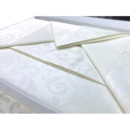 Complete Skinny Double Bed Set, Pure Cotton Sheets and Jacquard Summer Double Bedspread, Made in Italy