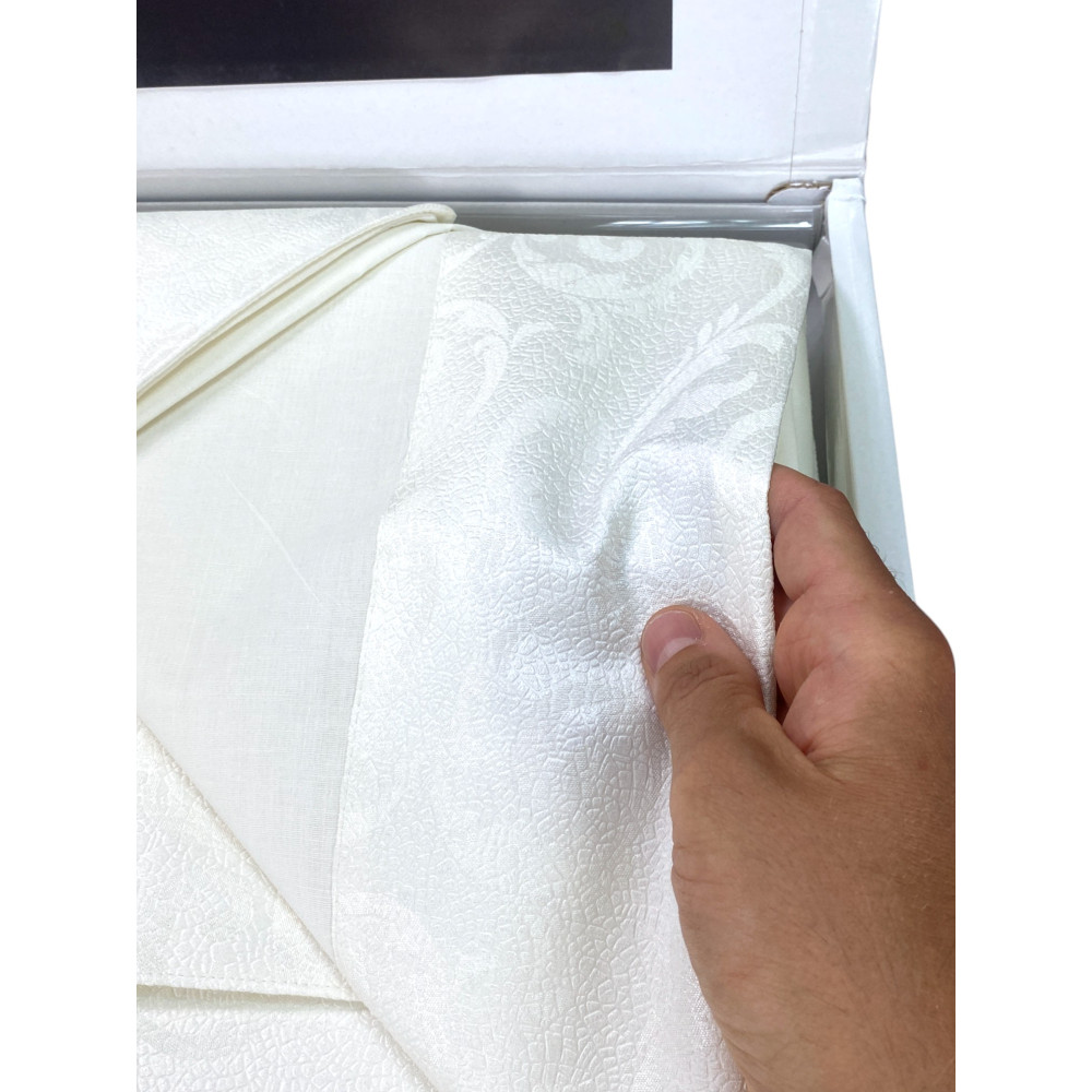 Juego completo de cama doble skinny, sábanas de puro algodón y colcha doble de verano en jacquard, Made in Italy