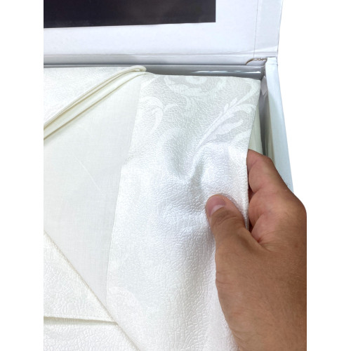 Parure de lit double skinny complète, draps en pur coton et couvre-lit double d’été en jacquard, fabriquée en Italie