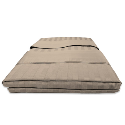 Levante taubengraues Baumwoll-Doppellaken-Set, Doppelbett-Bettlaken-Set, reiner gestreifter Baumwollsatin