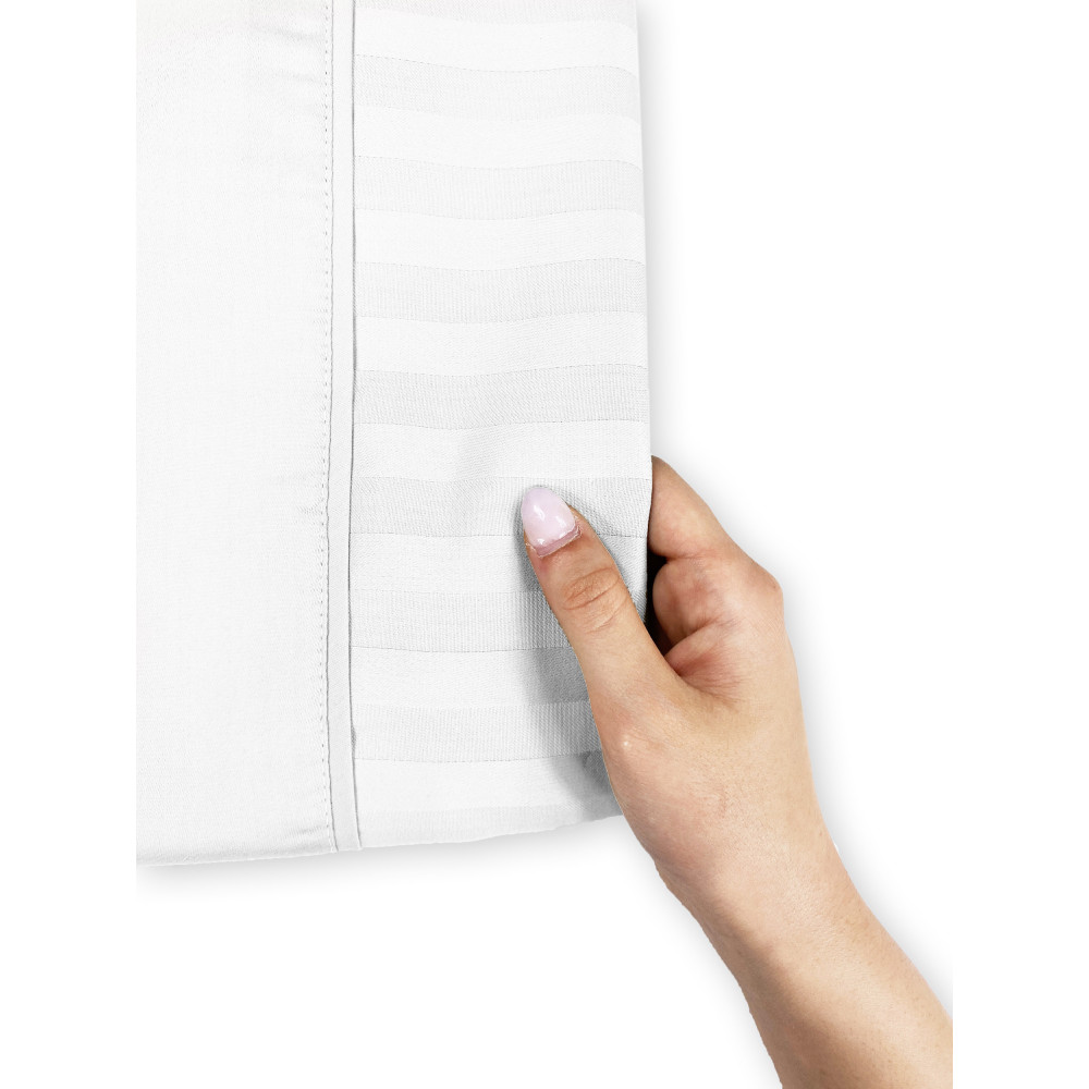 Levant white cotton double sheets set, double bed sheet set, striped pure cotton satin