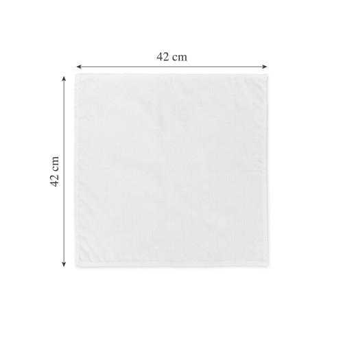 Lot de 4 serviettes en coton blanc, serviettes en tissu 42x42 cm, Flandre, ourlet à 4 côtés, 100% pur coton