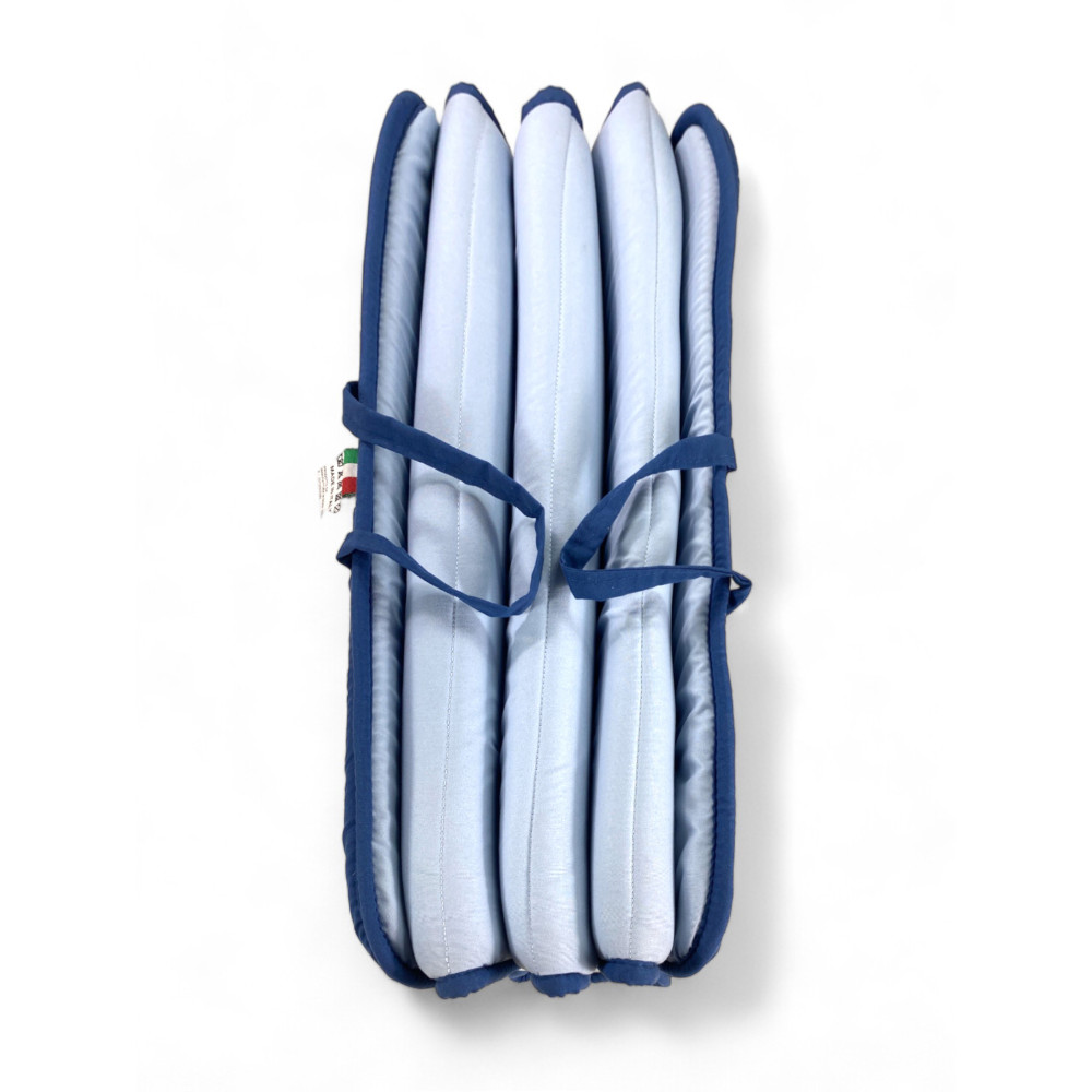 Colchoneta plegable para cama de playa, tumbona, piscina, doble cara 52x200 y grosor 2 cm, con asas, color Azul/Azul Claro