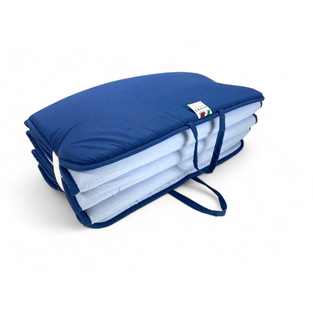 Klappmatte für Strandbett, Liegestuhl, Schwimmbad, Double Face 52x200 und Dicke 2 cm, mit Griffen, Farbe Blau/Hellblau