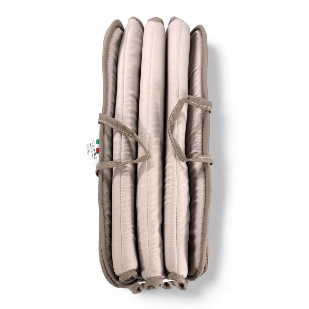 Matelas pliant pour lit de plage, transat, piscine, double face 52x200 et 2 cm d’épaisseur, avec poignées, couleur beige/gris to