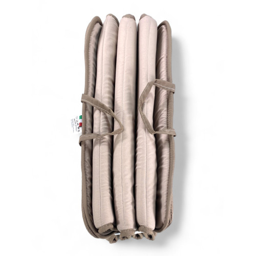 Klappmatratze für Strandbett, Liegestuhl, Schwimmbad, Double Face 52x200 und 2 cm dick, mit Griffen, Farbe Beige/Taubengrau