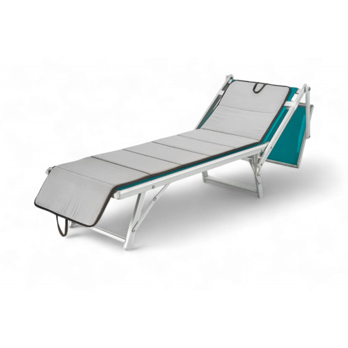 Colchón Plegable para Cama de Playa, Tumbona, Piscina, Doble Cara 52x200 y 2cm de grosor, con asas, Gris Oscuro y Claro